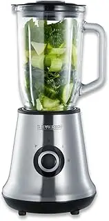 [SEVERIN] SM 3734 Stand Mixer with 1.0 L Glass Mixing Container, Mixer with 2 Levels and Pulse Function, Powerful Kitchen Mixer with Stainless Steel Blade, Approx. 500 W, Stainless Steel/Black
