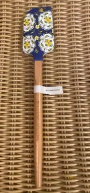Williams Sonoma Aerin Lauder Silicone Spatula 12 1/2" New Wood Handle