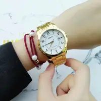 在飛比找蝦皮購物優惠-CASIO復古金錶 石英指針錶 不鏽鋼錶帶 大小錶徑可搭對錶