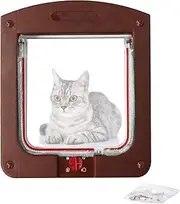 Cat Flap, Dog Flap, Thin Cat Door for Windows, Cat Flap Window, Pet Doors and Sliding Door, Safety Pet Door with 4-Way Lock, Dog Door, Cat Door, Pet Flap, S
