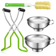 4Pcs Canning Funnel Stainless Steel Canning Jar Lifter with Grip Handle grmjt