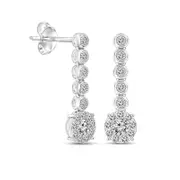 0.38 CT. T.W. Diamond Dangle Drop Earrings in 14K White Gold