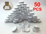 50Pcs 5g White Clear Cosmetic Empty Jar Pot Eyeshadow Makeup Cream Lip Balm 5ml