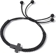 [vicima] Cross Bracelet for Men and Women Christian Bracelet Braided Strand Rope Cross Charm Bracelets