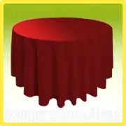 120" RED Round Tablecloth Table Cover Wedding Banquet Event Cloth