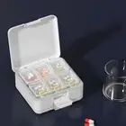 Compact Pill Storage Container Portable Cutter Double-layered Box with Grinder