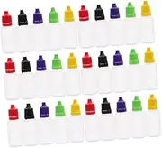 MUCKLILY 30PCS Squeezable Eye Liquid Dropper Bottles Refillable Plastic Containers with Caps for Eye Drops Essential Oils and Solvents Random Color Random Color