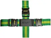 [Balanzza] Korjo Crossed Luggage Straps, Includes 2 Travel Luggage Straps and Korjo Cross-Bridging Buckle, Green/Gold