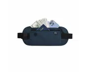 RFID Blocking Travel Money Belt Passport Wallet Fanny Pack Dark Blue