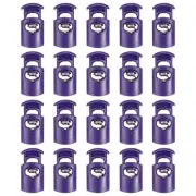 20pcs Cord Lock Single Hole Spring Toggle Stopper for Drawstring, Dark Purple