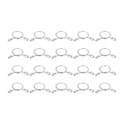 Fuel Line Hose Clips, 20pcs 15mm 304 Stainless Steel Tube Spring Clamps(Silver)