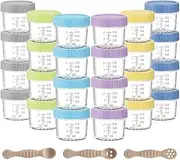 Blissify Glass Baby Food Storage Containers with Baby Spoons, 120ml Baby Food Jars with Airtight Lids, 4oz Small Meal Prep Jar, BPA Free, Microwave, Dishwasher & Freezer Safe