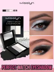 Misslyn Perfect Match Trio Eyeshadow Palette Smoky Eyes Black Silver White New