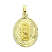 Women 14K Gold Oval Shape Our Lady Of Guadalupe Medal Pendant (exclude chain)