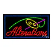 NEW “ALTERATIONS" 32x17 BORDER SOLID & ANIMATED LED SIGN W/CUSTOM OPTION 20405