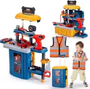Kids Toy Tool Bench Set 47 PCS Toddler Workbench Realistic Tools Electric Dr