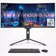 PC All IN One I3 10th 34 " Windows 10 16gb 240gb Curved FHD Computer Work _