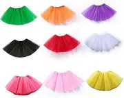 [CHILDWEET] Ballet Tutu Skirt for Girls Tutu Dress-Up Skirt 3 Layers Stretch Waist for Parties Halloween Dance Events Light Green