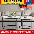 Set of 2 Coffee Table Elegant Round Modern Furniture Nesting Coffee End Wooden