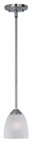 Maxim Stefan Ceiling Light Mini Pendant, Satin Nickel Finish, Frosted Glass