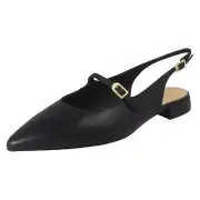 LADIES CLARKS SENSA 15 SHINE LEATHER MARY JANE POINTED PUMP FLAT SLING SHOES
