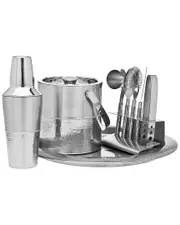Godinger 9pc Hammered Bar Set