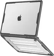 BUCKKO Compatible with MacBook Air 13.6 inch Case 2025-2022 M4 A3240 M3 A3113 A2681 M2 Chip,Symmetric Geometric Heavy Duty Plastic Case with TPU Bumper&Keyboard Cover&Type C Adapter 2 Pack,Transparent