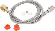 Soda Refill Adapter CO2 Tank Cylinder Fill Connector Long Hose Steel Brass for Soda Machine 1500PSI Pressure (W21.8‑14 to TR21‑4)