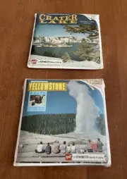 VTG View-Master Yellowstone, Crater Lake National Parks 2 NOS sealed reel sets