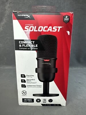 HyperX SoloCast Wired Condenser Microphone Black 4P5P8AA New Sealed