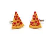 Kings Collection Pizza Cufflinks Men Formal Suit Accessories - Red