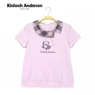 【Kinloch Anderson】愛心小熊粉格領短袖上衣 金安德森女裝(KA1153002)