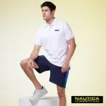 【NAUTICA】男裝 COMPETITION拼接造型LOGO運動短褲(深藍)