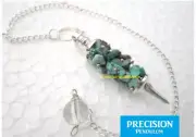 Turquoise Chips Crystal Gemstone Healing Dowsing Precision Pendulum