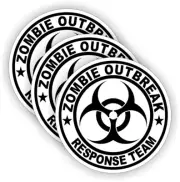 3pcs Zombie Outbreak Response Team Hard Hat Stickers Helmet Decals ZORT