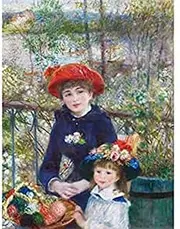 Renoir Two Sisters On Terrace Painting Art Print Canvas Premium Wall Decor Poster Mural