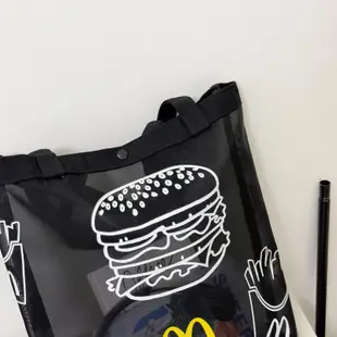 【拾趣】麥當勞McDonald's網紗帆布袋 小型托特包摺疊輕便環保購物袋手提托特包
