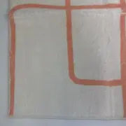 White Orange Stripes Bath Mats for Bathroom Non Slip Fluffy Microfiber Rug 24x36
