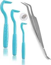 ieron Tick Tweezers, Painless Pet Tick Remover Tool, Multipurpose Tick Hook for Dogs, Cats, Horses and People, Blue