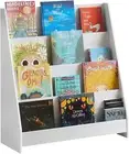 KMB32-W, Children'S Bookcase,Newspaper Rack with 4 Shelves,Kids Storage Shelf