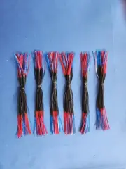 5 Silicone Skirts Black/Blue Red Tips 5-202-204 Fish Lure Spinnerbait Tackle