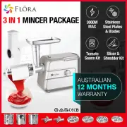 Flora Max 3000W Electric Meat Mincer Sausage Maker Slicer Shredder Tomato Sauce