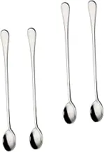 BIUDECO Flat Edge Stainless Spoon Smooth Surface for Honey Extraction Long Handle Design Kitchen Supplies