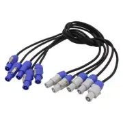 5Pack 1.5m Powercon Extended Cable Power Plug Male to Female for Stage Par Light