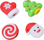 Gatuida Cord Protective Case 4pcs Christmas Cable Winder Saver Snowman Glove Christmas Tree Lollipop Easy to Install for Phone