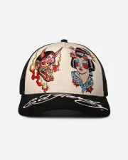 [ED HARDY] Ed Hardy Devil Trucker Snapback Black - Size ONE ONE Black