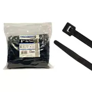 Kable Kontrol Cable Zip Ties 1000 Pcs 8 Inch Black, 18 Lbs Tensile Strength, ...