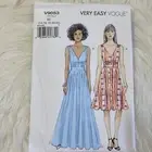 9053 Vogue Sewing Pattern VERY EASY SLEEVELESS KNEE OR LONG LENGTH DRESS 14-22