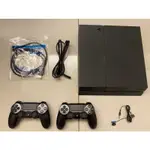 PLAYSTATION PS4 1207型 500G 黑色雙手把 九成新 含兩片遊戲片