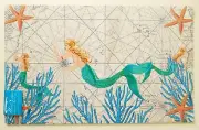 Mermaid Patio Placemat Set of 6 Indoor Outdoor Table Mats